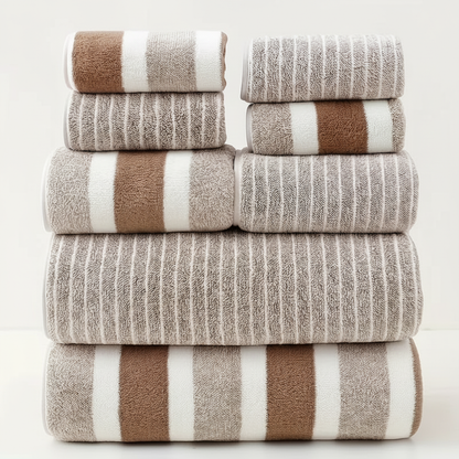 AquaPlush | Set di Asciugamani da Bagno in Pile Corallo 8 Pezzi