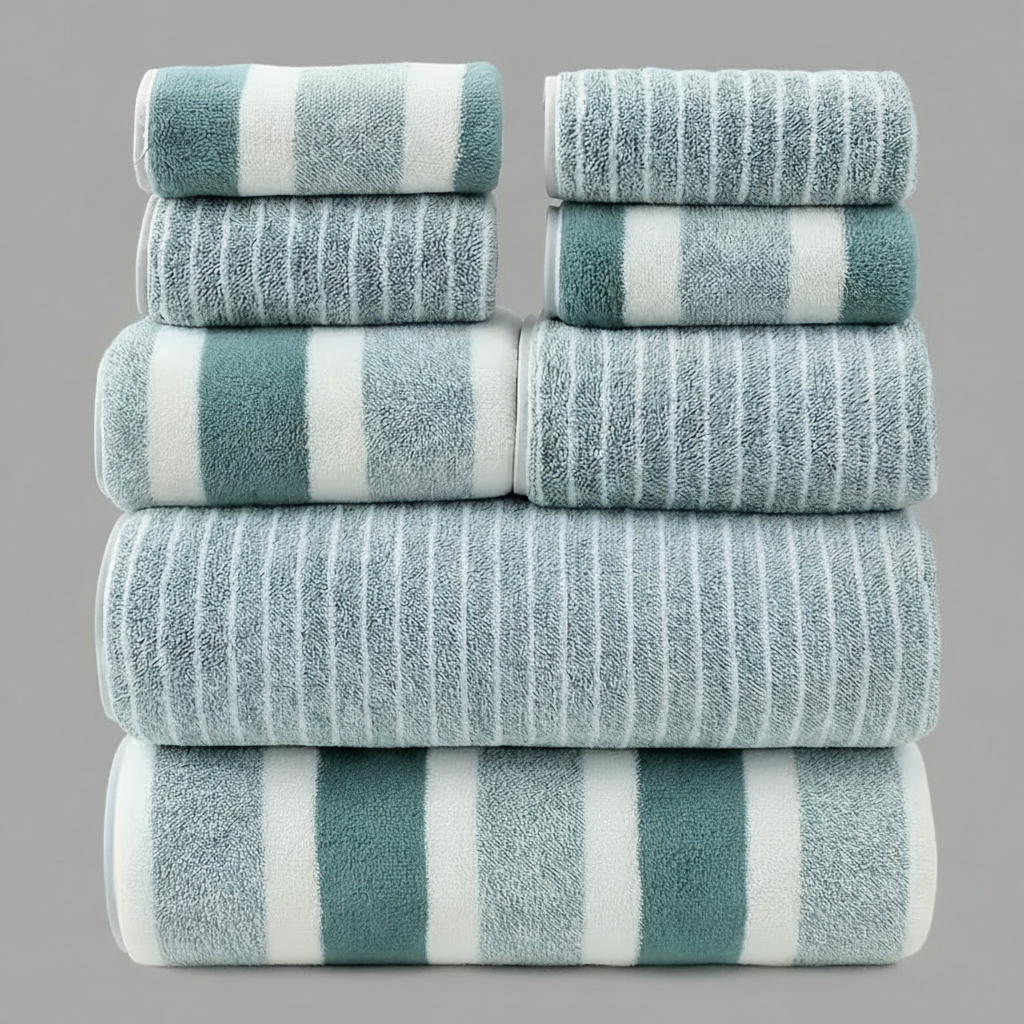 AquaPlush | Set di Asciugamani da Bagno in Pile Corallo 8 Pezzi