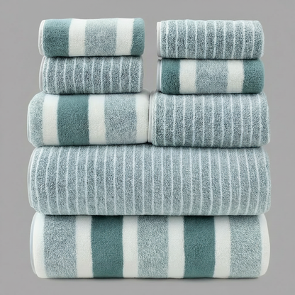 AquaPlush | Set di Asciugamani da Bagno in Pile Corallo 8 Pezzi