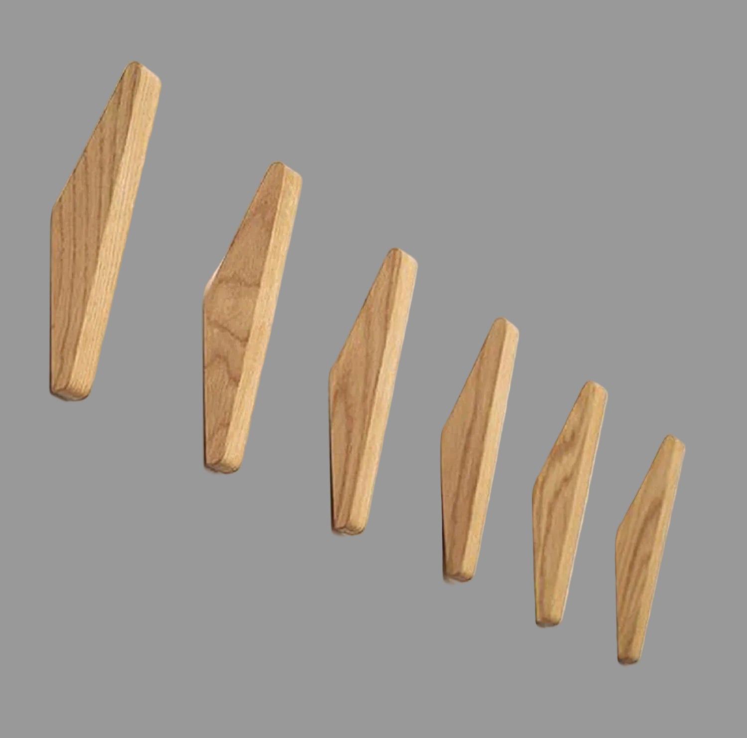 Ganci Olmo | Set di 6 Ganci da Parete in Legno Massello 3