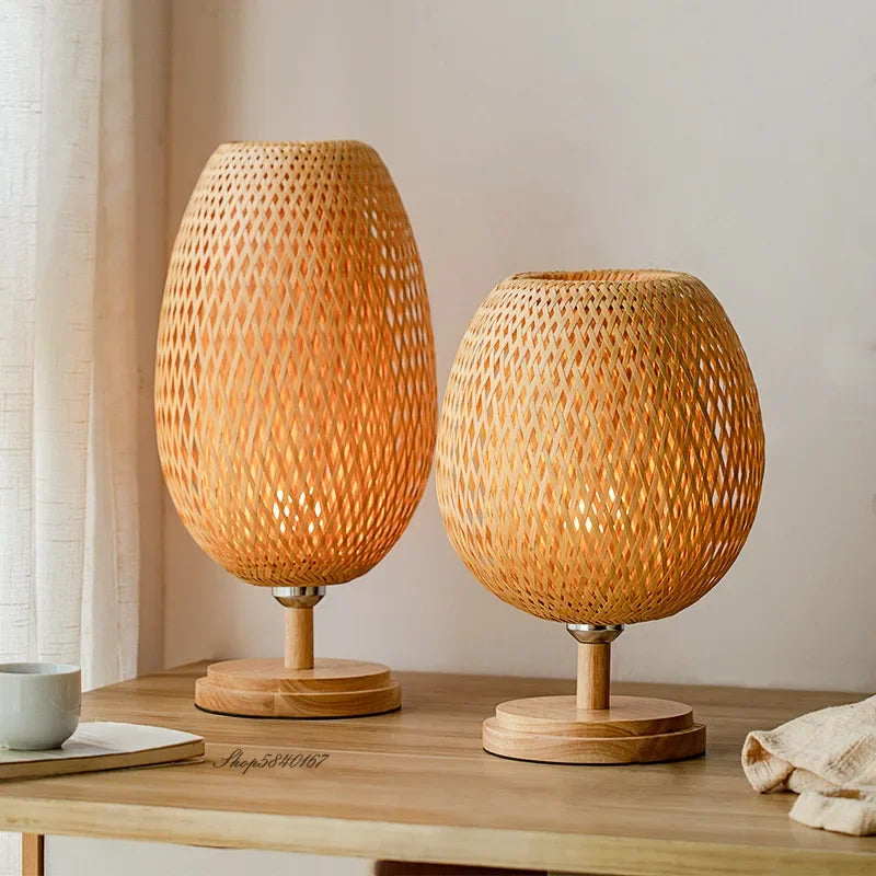 Lampada da Tavolo Vintage in Bambù | Design Rustico Elegante 3