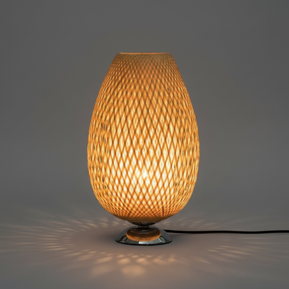 Lampada da Tavolo Vintage in Bambù | Design Rustico Elegante